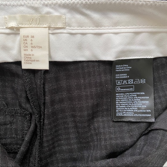 H&M Black Plaid Dress Pants - Picture 8 of 9